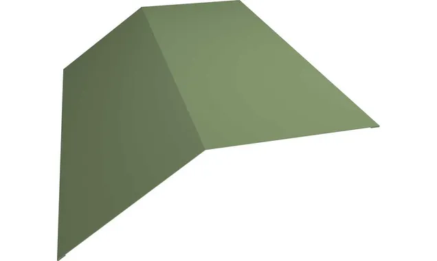Планка конька плоского 145х145 0,45 PE с пленкой RAL 6019 бело-зеленый