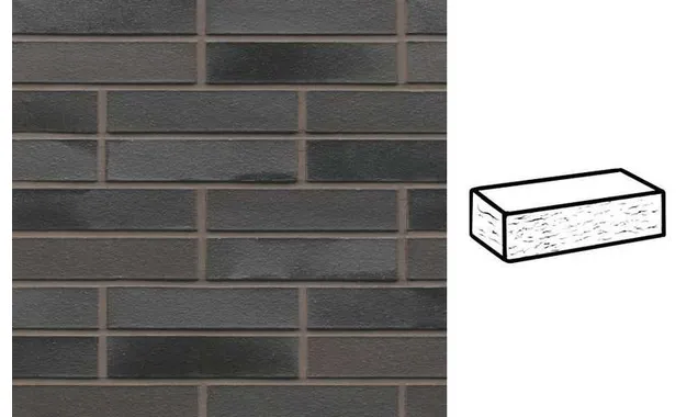 Кирпич клинкерный Muhr 15 Schwarz-bunt Edelglanz рустик, 240х115х52 мм