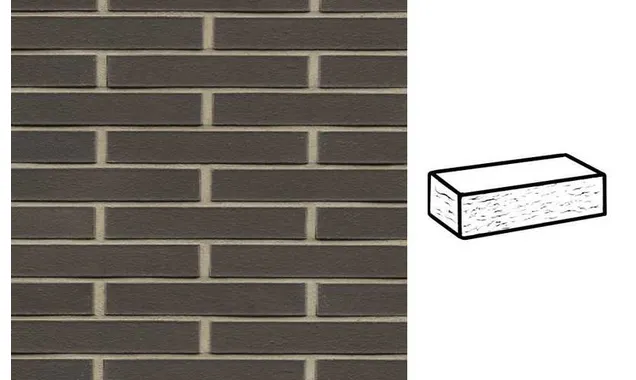 Кирпич клинкерный Muhr 05 Eisenschmelz Schwarzbraun рустик, 240х90х40 мм
