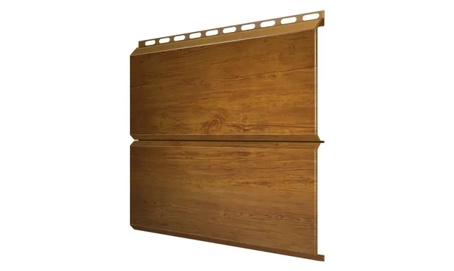 Металлический сайдинг Grand Line ЭкоБрус 0.45 мм 3D Print Premium Golden Wood