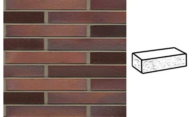 Кирпич клинкерный Muhr 04 EG Rotbraun-bunt Edelglanz рустик, 290х90х40 мм