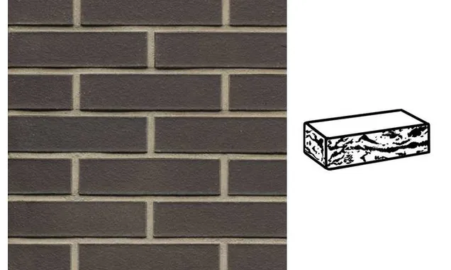 Кирпич клинкерный Muhr 05 Eisenschmelz Schwarzbraun готик, 290х90х71 мм