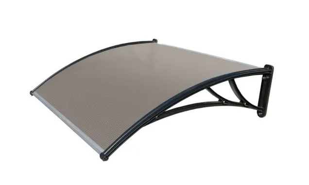 Козырьки Krovent из поликарбоната 1500х930х280 бронзовый (черный кроншт)