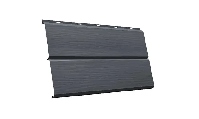 Металлический сайдинг Grand Line ЭкоБрус 3D 0.5 мм Quarzit Pro Matt RAL 7024 мокрый асфальт