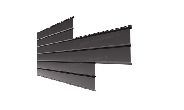 Металлический сайдинг Lбрус-XL-Н Металл-Профиль VikingMP RAL 8019 Серо-коричневый 14х335