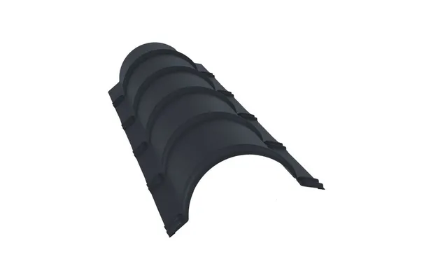 Планка конька полукруглого 0,45 Drap RAL 7016 антрацитово-серый