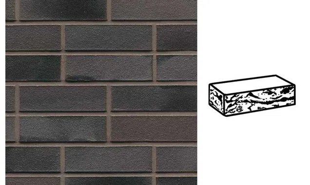 Кирпич клинкерный Muhr 15 Schwarz-bunt Edelglanz готик, 240х55х71 мм