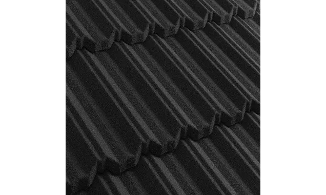 Композитная черепица Метротайл (Metrotile) серия MetroClassic, цвет черный, 1330х410 мм