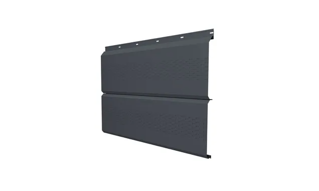 Софит ЭкоБрус с перфорацией 0,345 Grand Line 0,45 Drap ST RAL 7024 мокрый асфальт