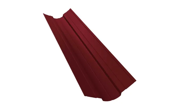 Планка ендовы верхней фигурной 150x150 0,5 Satin с пленкой RAL 3005 красное вино