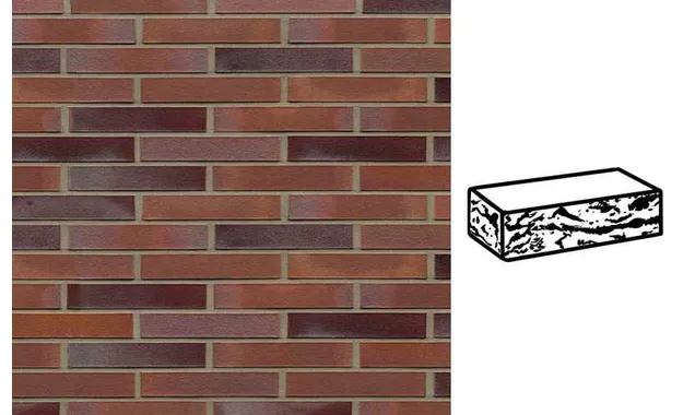 Кирпич клинкерный Muhr 14 Rotblau-bunt готик, 240х90х40 мм