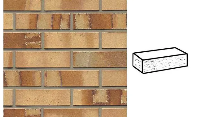 Кирпич клинкерный Muhr 06 S Hellbraun-bunt Spezial рустик, 240х55х71 мм