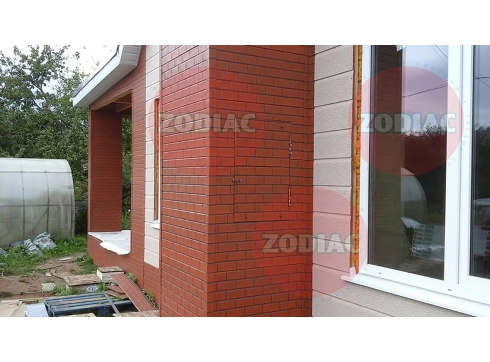 Фасадная панель Zodiac / Зодиак, Кирпич, 3800х380 мм, цвет AE10-001