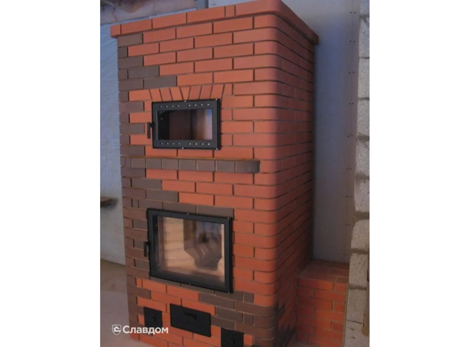 Печной кирпич радиусный полнотелый Lode Brunis F15 (R60) гладкий, 250х120х65 мм