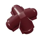 Четверник конька малого полукруглого Satin с пленкой RAL 3005 красное вино