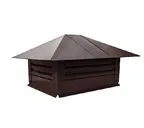 Дымник на трубу с жалюзи 520х390мм 0,5 GreenCoat Pural BT, matt с пленкой RR 887 шоколадно-коричневый (RAL 8017 шоколад)