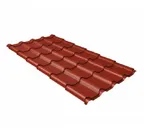 Металлочерепица Grand Line Kamea 0,5 GreenСoat Pural BT RR 29 Оксидно-красный