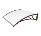 Козырьки Krovent из поликарбоната 1200х930х280 молочный (корич.кроншт)
