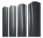 Штакетник Круглый фигурный Grand Line 0,45 Drap ST RAL7016 Антрацитово-Серый