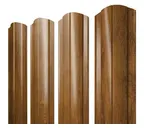 Штакетник Круглый фигурный Grand Line 0,4 Print Premium Golden Wood Golden Wood