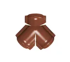 Тройник Y малого конька полукруглого Satin Мatt с пленкой RAL 8004 терракота