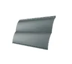 Металлический сайдинг Grand Line Блок-хаус 0.5 мм Satin RAL 9006 бело-алюминиевый