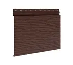 Сайдинг металлический AquAsystem Скандинавский брус Модерн широкий фактур. GreenCoat Pural BT Коричневый матовый (RAL 8017)