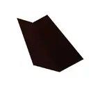 Планка ендовы верхней 145х145 0,5 GreenCoat Pural BT с пленкой RR 32 темно-коричневый (RAL 8019 серо-коричневый)