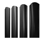 Штакетник Полукруглый Slim фигурный Grand Line 0,45 Drap RAL9005 Черный