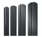 Штакетник Twin фигурный Grand Line 0,5 Satin RAL7016 Антрацитово-Серый
