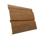 Металлический сайдинг Grand Line Квадро брус  0.4 мм Print Premium с пленкой Golden Wood