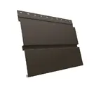 Металлический софит Квадро брус без перфорации 0,5 Satin RR 32 темно-коричневый