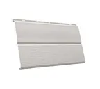 Металлический сайдинг Grand Line ЭкоБрус 3D 0.5 мм GreenCoat Pural BT. matt RR 21 светло-серый (RAL 7040 серое окно)