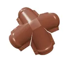 Четверник конька полукруглого Satin Мatt с пленкой RAL 8004 терракота
