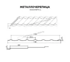 Металлочерепица Металл-Профиль Ламонтерра XL 0,45 Полиэстер RAL 7024 Серый графит