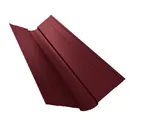 Планка ендовы верхней фигурной 100x100 0,4 PE RAL 3005 красное вино