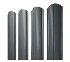 Штакетник Полукруглый Slim фигурный Grand Line 0,5 Satin RAL7024 Мокрый Асфальт