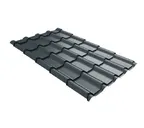 Металлочерепица Grand Line Kamea 0,5 GreenCoat Pural Matt BT RAL 7016 Антрацитово-серый