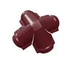 Четверник конька малого полукруглого Satin Мatt с пленкой RAL 3005 красное вино