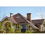 Металлочерепица Grand Line Kvinta plus 0,45 Drap RR 32 Темно-коричневый | c 3D резом