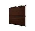 Металлический сайдинг Grand Line ЭкоБрус 0.45 мм 3D Print Elite с пленкой Choco Wood