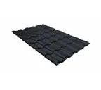 Металлочерепица Grand Line Kredo 0,5 GreenСoat Pural BT RR 23 Мокрый асфальт