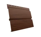Металлический софит Квадро брус без перфорации 0,45 Print Elite Choco Wood