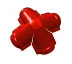 Четверник конька малого полукруглого Satin c пленкой RAL 3009 оксидно-красный