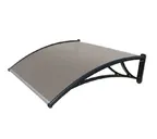Козырьки Krovent из поликарбоната 1500х930х280 бронзовый (черный кроншт)