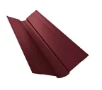 Планка ендовы верхней фигурной 100x100 0,45 PE RAL 3005 красное вино