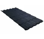 Металлочерепица Grand Line Kvinta plus 0,45 Drap RAL 7024 Мокрый асфальт